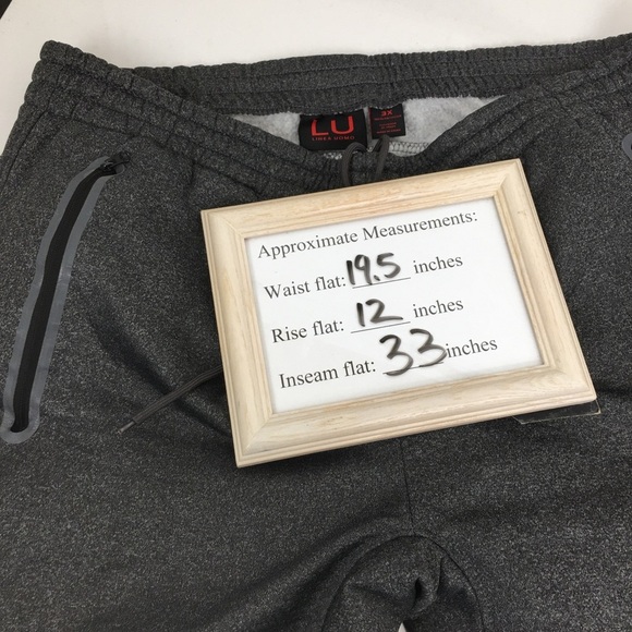 Linea Uomo Mens Jogger Sweatpants Athletic Warmups Gray Size 3X Loungewear Pants - Picture 9 of 10